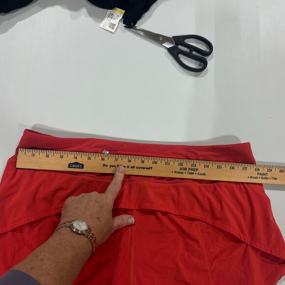 Lululemon Women’s High-Waist Running Shorts Coral Red 12 Quick-Dry Activewear - Picture 6 of 9